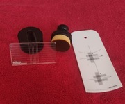 Akcesoria do ustawiania wkładki gramofonu+ miotełka do winyli 