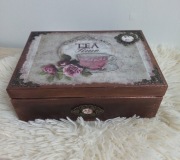 Skrzynka herbaciarka decoupage