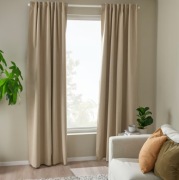 Nowe zasłony Ikea ROSENMANDEL dwie sztuki boho beż 135x300 cm