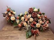 Kompozycja stroik komplet wiązanka kwiaty na cmentarz nagrobna