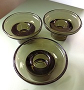 Świeczniki Luzern, huta Schwepnitz, szkło dymione, lata 60, 3 szt