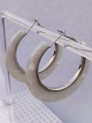 Kolczyki koła biały perłowy 