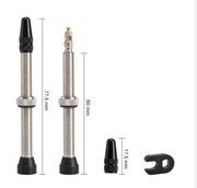 2szt wentyle PRESTA tubeless, 60mm, srebrne