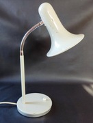 Duża metalowa lampa biurkowa - nietypowy unikatowy klosz - lata 60