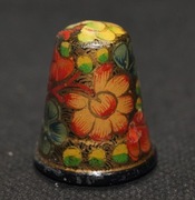 Naparstek Kolekcjonerski Kashmiri drewniany ręcznie malowany #