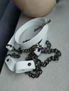 BIAŁY eco pasek+CZARNY ŁAŃCUSZEK do obag moon glam