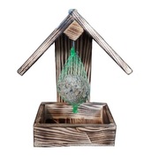 Karmnik dla ptaków drewniany OPALANY solidny