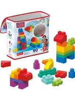 MEGA BLOKS FISHER PRICE DUŻE KLOCKI 60 ELEMENTÓW W TORBIE DLA DZIECI 