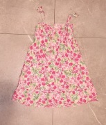 Kolorowa sukienka na ramiączkach z kwiatkami zwiewna girl2girl 116 bawełna