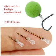 Akcesoria wędkarskie. Bagnety w rozmiarach.7-10-13-16mm. komplet 48szt.