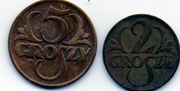 POLSKA 2 grosze,5 groszy 1925