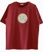 T-shirt oversize w kolorze wina