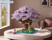 Klocki puzzle 3D do układania, kwiat wiśni domek na drzewie