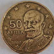 Moneta 50 euro centów Grecja rzadka 
