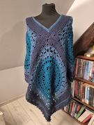 Ponczo mandala  ręcznie robione na szydełku 