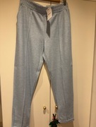 Tchibo błękitne joggery 40 42 niebieskie spodnie dresowe z kantem wiskoza