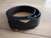 Pasek czarny że sztucznej skóry do spodni 100cm nowy