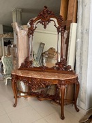 Piękna drewniana konsola z lustrem cudo