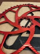 Blat zębatka ALLUGEAR 44T Oval (SRAM 8 bolts) Road/Gravel, czerwona