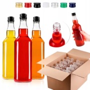 Zestaw 20 butelek szklanych monopolowych 500 ml z zakrętkami