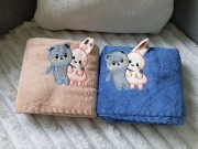 Komplet 2 Mięciutkich Ręczników Dziecięcych– Miś i Królik 100/50cm