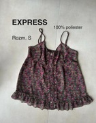 Top na ramiączkach marki Express - Rozmiar S - Oliwka Fuksja Róż