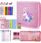 Piórnik Zestaw artystyczny dla dzieci Marka JYPS 56szt jednorożec 