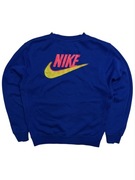 Piękna Niebieska Bluza Bez Kaptura Nike Logo Nadruk XS