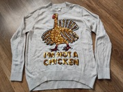 H&M fajny sweter z cekinami wełna z alpaki M 