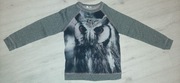 Bluzka długi rękaw lekka na wiosnę aplikacją Sowa r.134-140, 9-10 lat