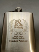 Prezent na 18 lat pierśiówka ze stali nierdzewnej grawer,twoje logo/napis 