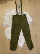 Norweskie spodnie wojskowe, szelki, skóra