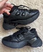 Damskie sneakersy skórzane Pinko Rubino czarne stylowe grubsza podeszwa 36 