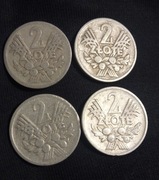 2 złotych 1958,1960,1974  4 monety 