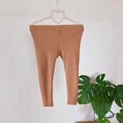 Legginsy 110 Lily Gray brązowe prążkowane prążek