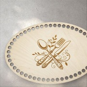 Drewniane bazy do szydełkowania ze sklejki - koło i owal z grawerem