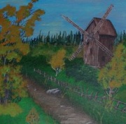 "Wiatrak"- obraz akryle