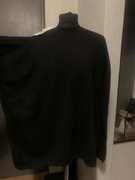 ZARA sweter tunika oversize z wełną wielofunkcyjny asymetryczny