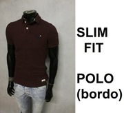 275zł Superdry SLIM FIT Bordowe S/M/L MUSCLE Bawełna Polo t-shirt japan