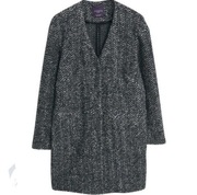 Klasyczny płaszcz z kieszeniami Mango 40 grafitowy szary melanż