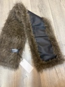 ZARA/ Brązowy, futrzany kołnierz z Madrytu, etola, NOWA 