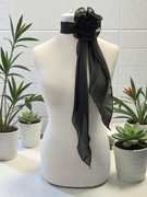 Czarna ozdoba 6w1 broszka apaszka choker opaska krawatka pasek 