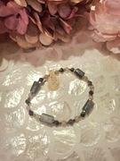 Bransoletka handmade z naturalnych kamieni hematyt labradoryt