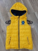Bezrękawnik kamizelka z kapturem żółty 110/116 cm