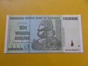 Zimbabwe 10 000 000 000 000 Dollars 2008 Pick 88 UNC