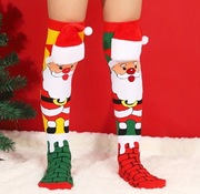 Nowe podkolanówki zakolanówki Mikołajki 3D