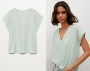 Mango lejąca koszulka oversize pastelowa zieleń S/M