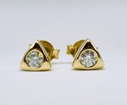 Złote Kolczyki Sztyfty Pr. 585 z Moissanitami 3mm - Klasyka Bezel