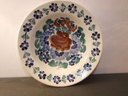 ręcznie malowany głęboki talerz z czasów prl-u