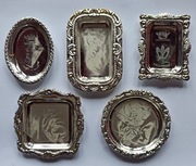 Mini patera tacka posrebrzana plater komplet 5 sztuk